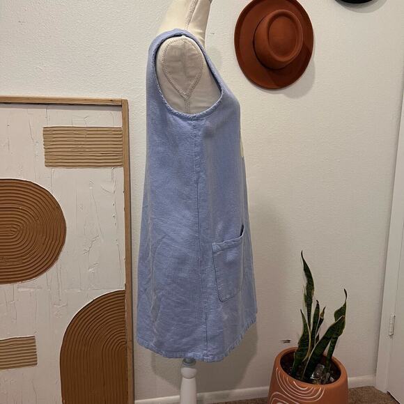 MEK USA Made Blue Cotton Patchwork Sandals Summer Chore Tank Dress Large - Picture 4 of 12